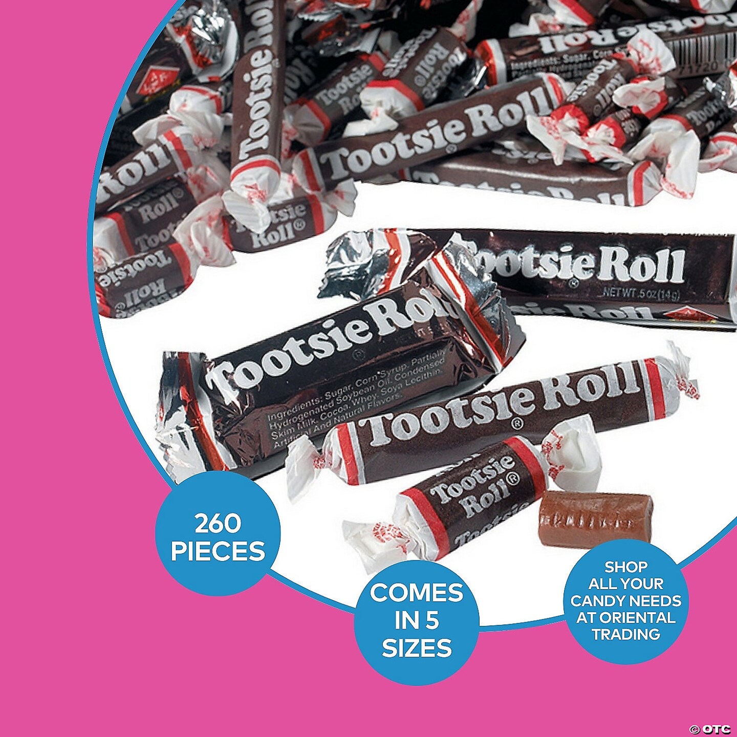 3.6 lbs. Mega Bulk 260 Pc. Tootsie Roll Chocolate Candy Roll Assortment