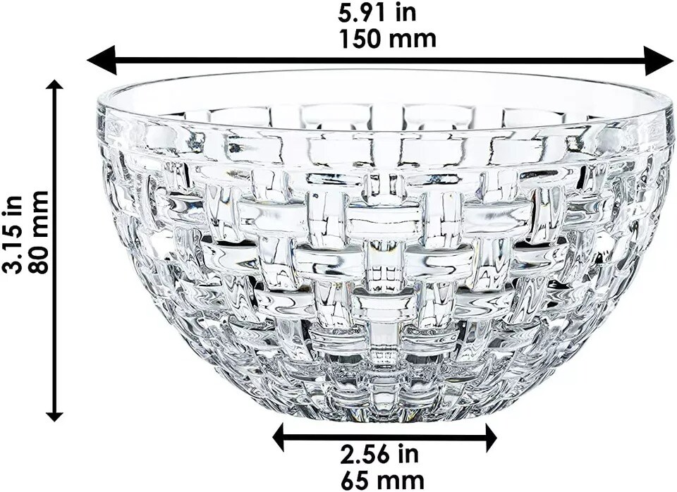 Nachtmann Bossa Nova Round 6 Inch Bavarian Fine Crystal Bowl, Set of 2