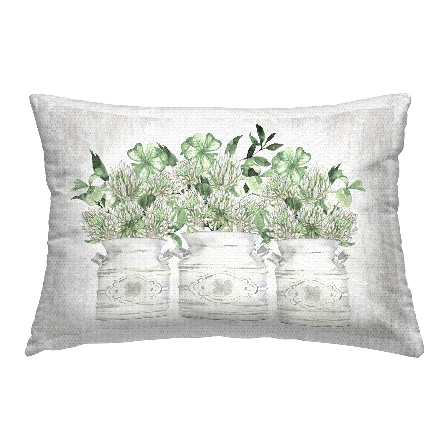 Stupell Industries Shamrock Herb Jars Outdoor Printed Pillow