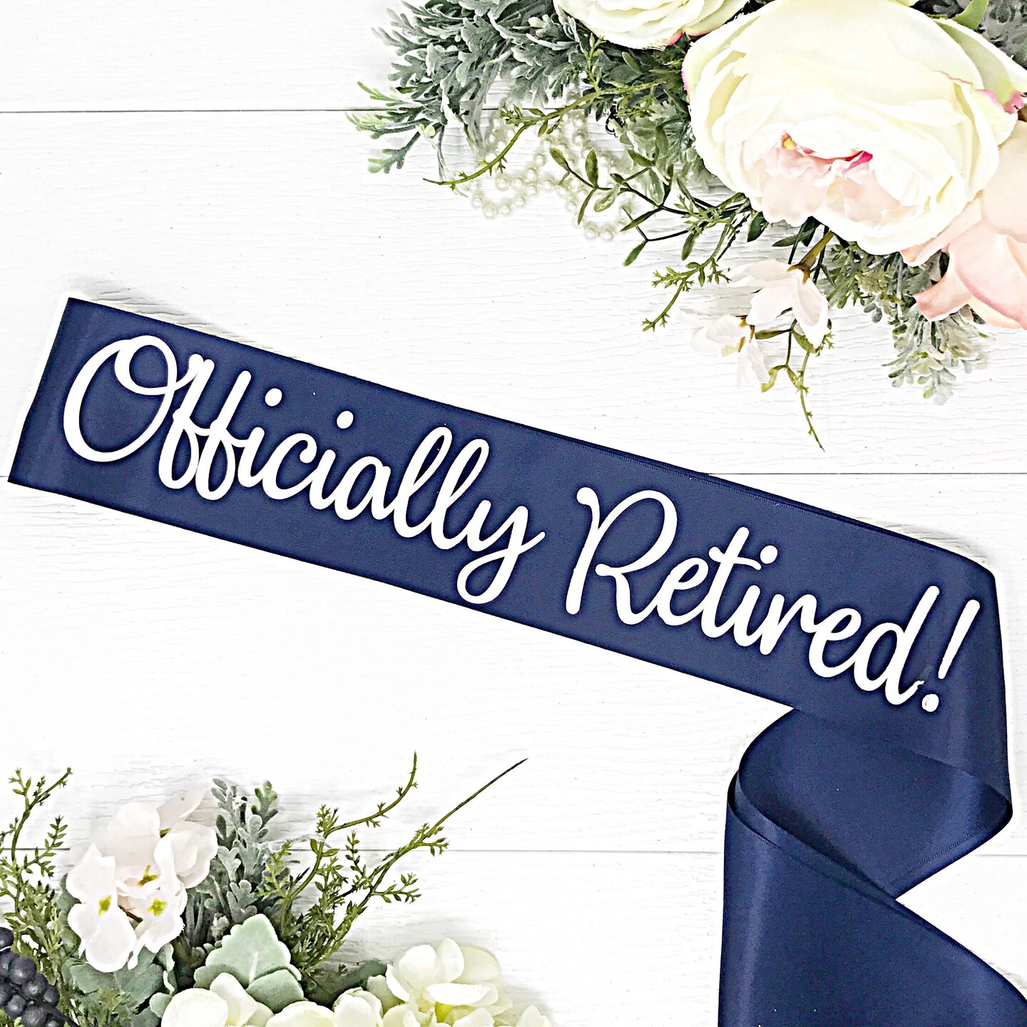 Satin Retirement Party Sash - Retirement Sash - Officially Retired ...