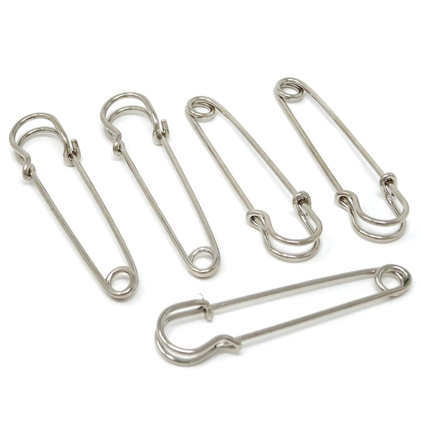 30PCS 5cm/2Inch Brooches Heavy Duty Safety Pins for Blankets, Sweaters, Shawls, Kilts, Crafts (Silver)