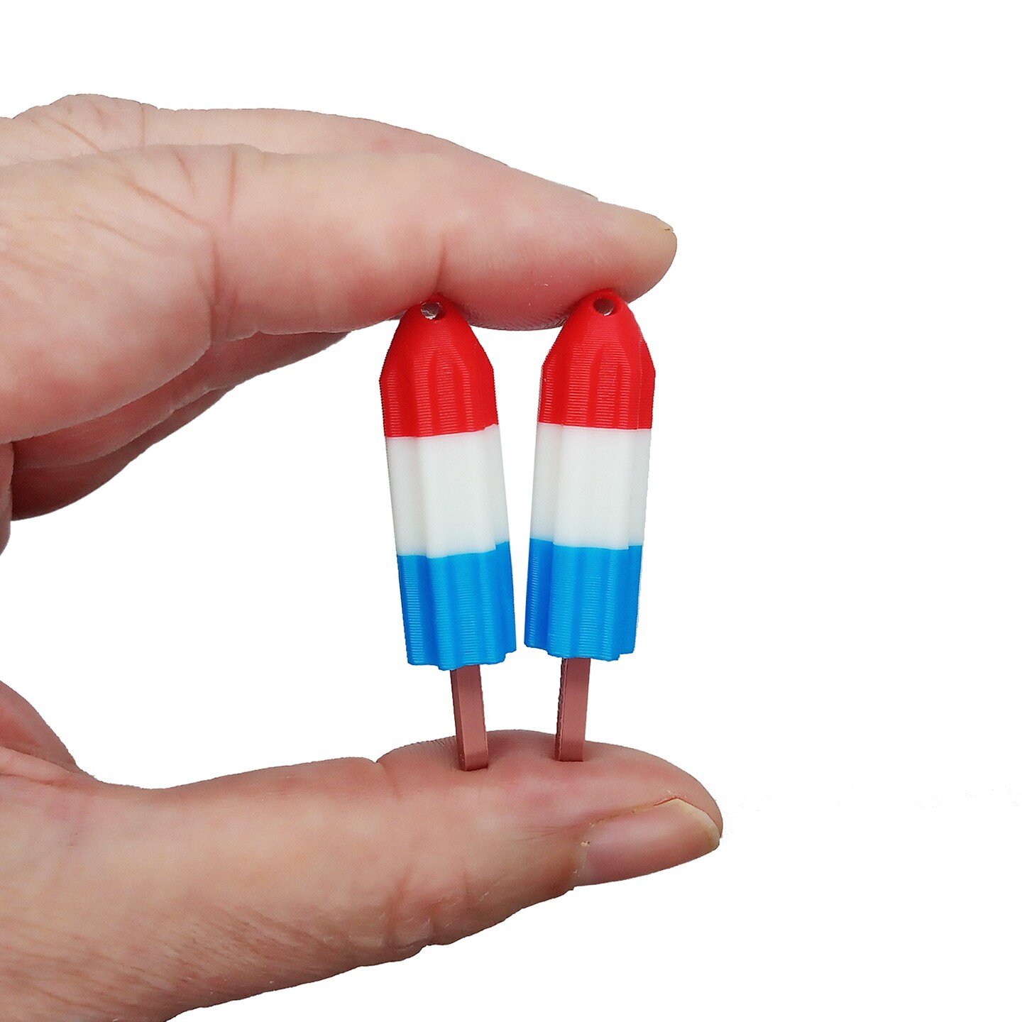 Independence Day Freeze Pop Charms, 2 pcs, Cute Food Pendants for 4th of July, Adorabilities