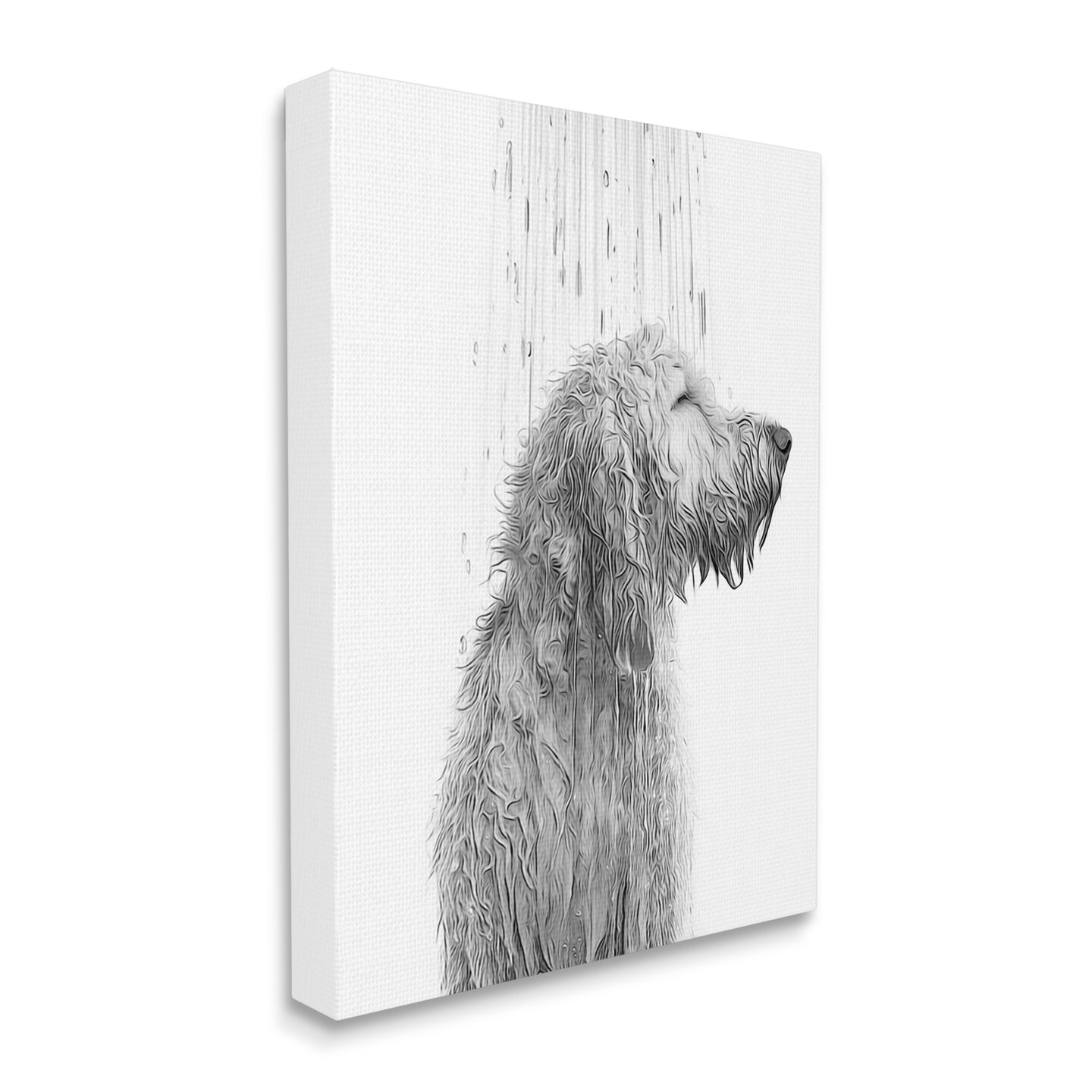 Stupell Industries Dog Bathroom Splash Canvas Wall Art