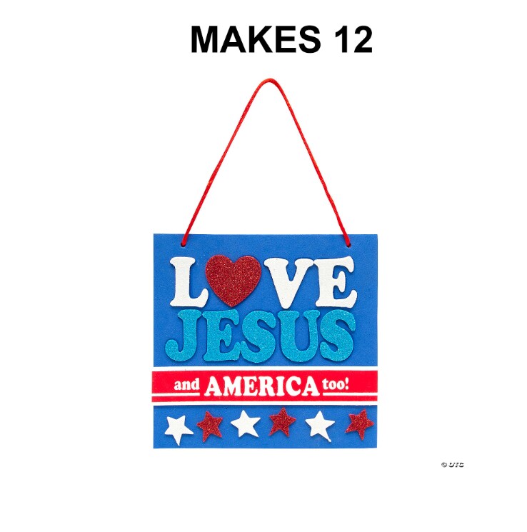 Love Jesus &#x26; America Too Sign Craft Kit - Makes 12