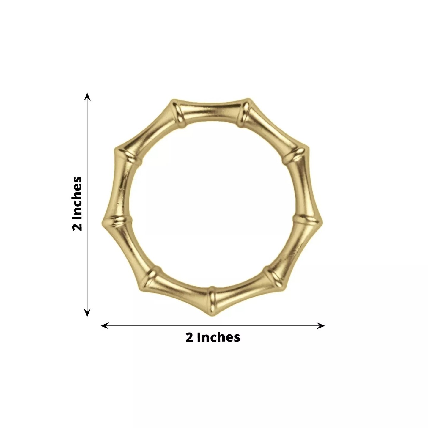 4 Gold Bamboo Knuckle Metal Napkin Rings