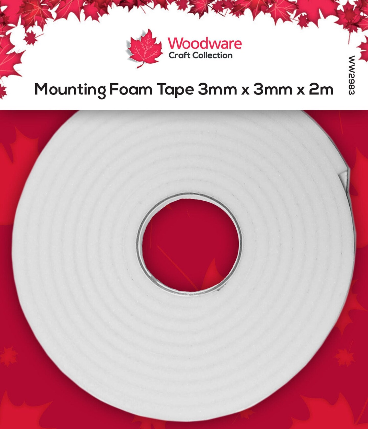 Woodware Craft Collection Woodware Mounting Foam Tape 3mm x 3mm x 2m