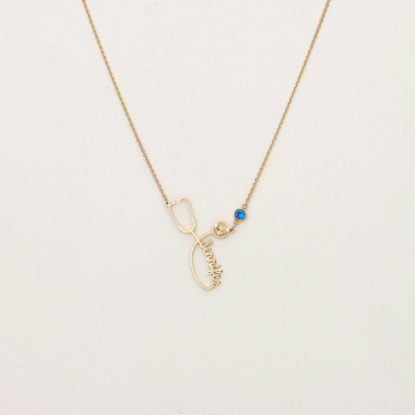 Custom Name Stethoscope Necklace Medical Student Gift Nurse Gift  Doctor Gift |Dainty Name Necklace| Graduation Gift| Mother's Day Gift