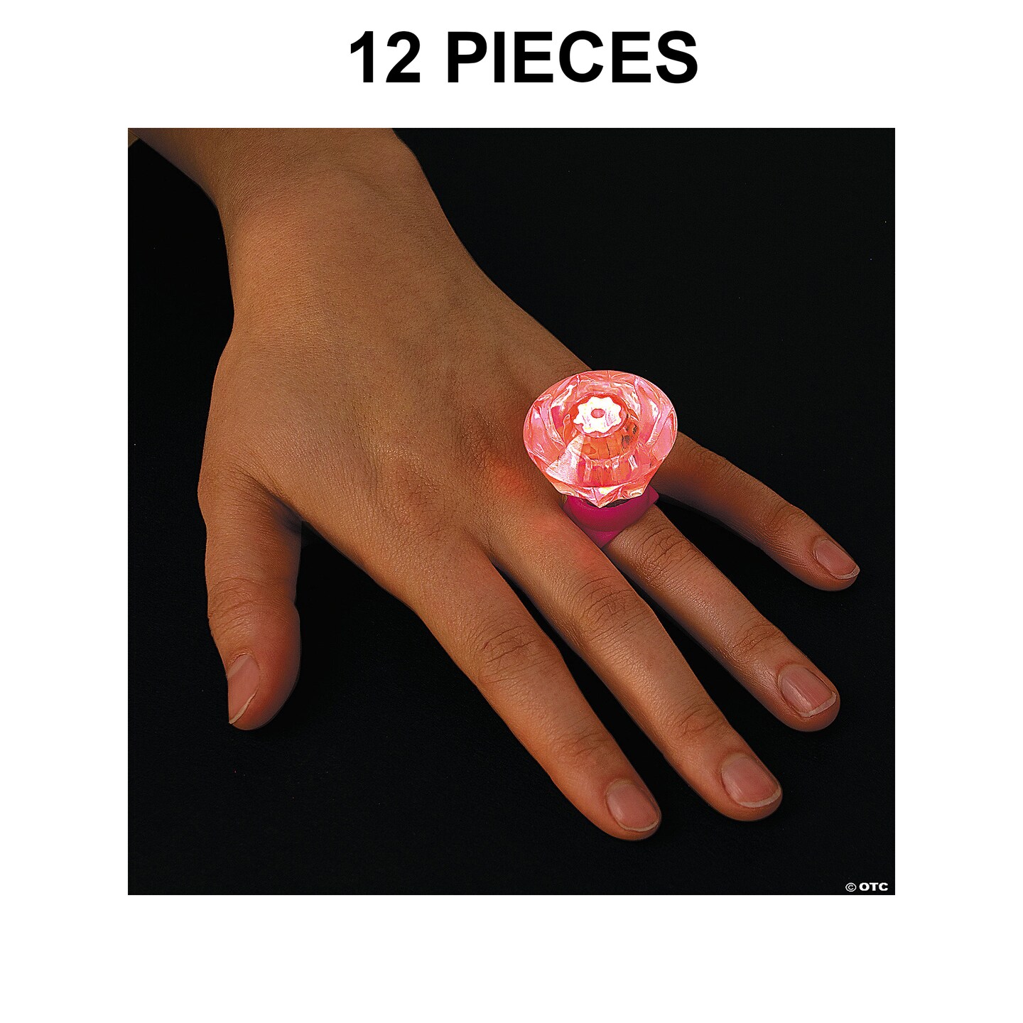 Kids&#x27; Light-Up Diamond-Shaped Rings - 12 Pc.