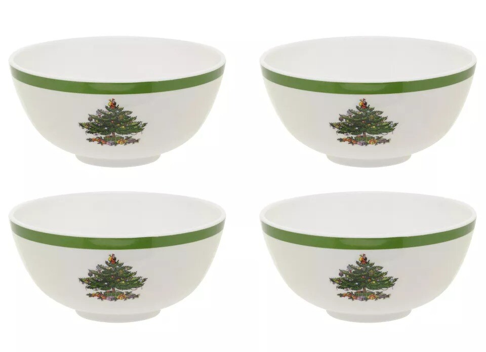 Spode Christmas Tree 6 Inch BPA-Free Melamine Bowls, Set of 4