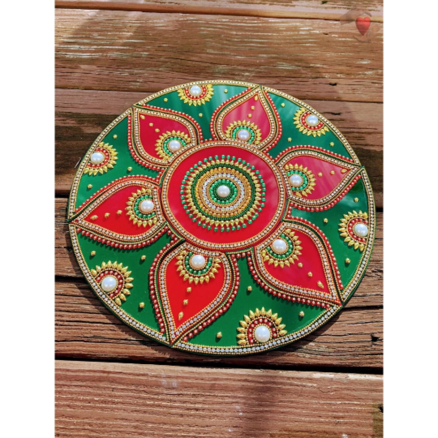 Diwali Acrylic Rangoli Set Decorative Pooja Floor Rangoli with Studded Stones Indian Traditional Handmade Reusable Rangoli Set Festive Home Decor Housewarming Gift