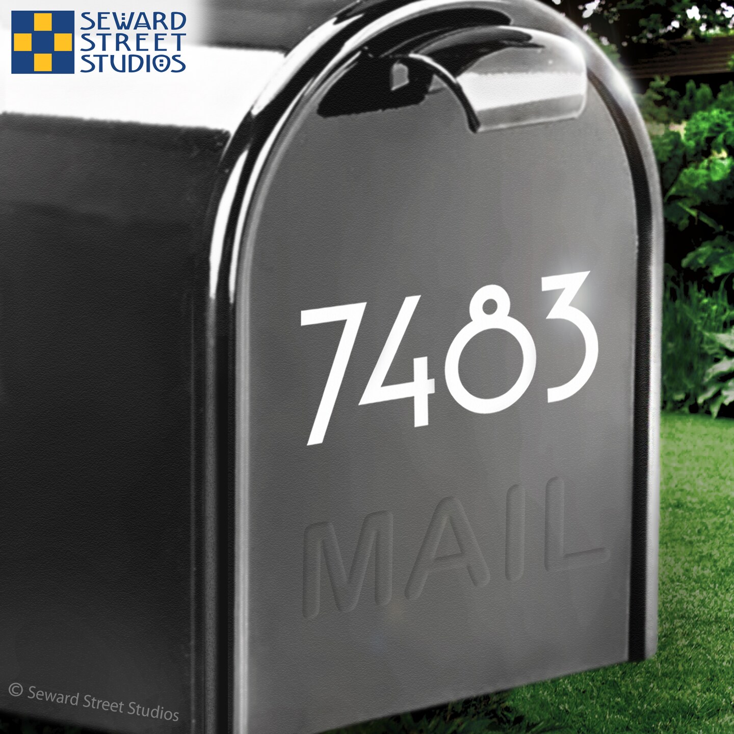 Single Mailbox Numbers Decal, Up to 2