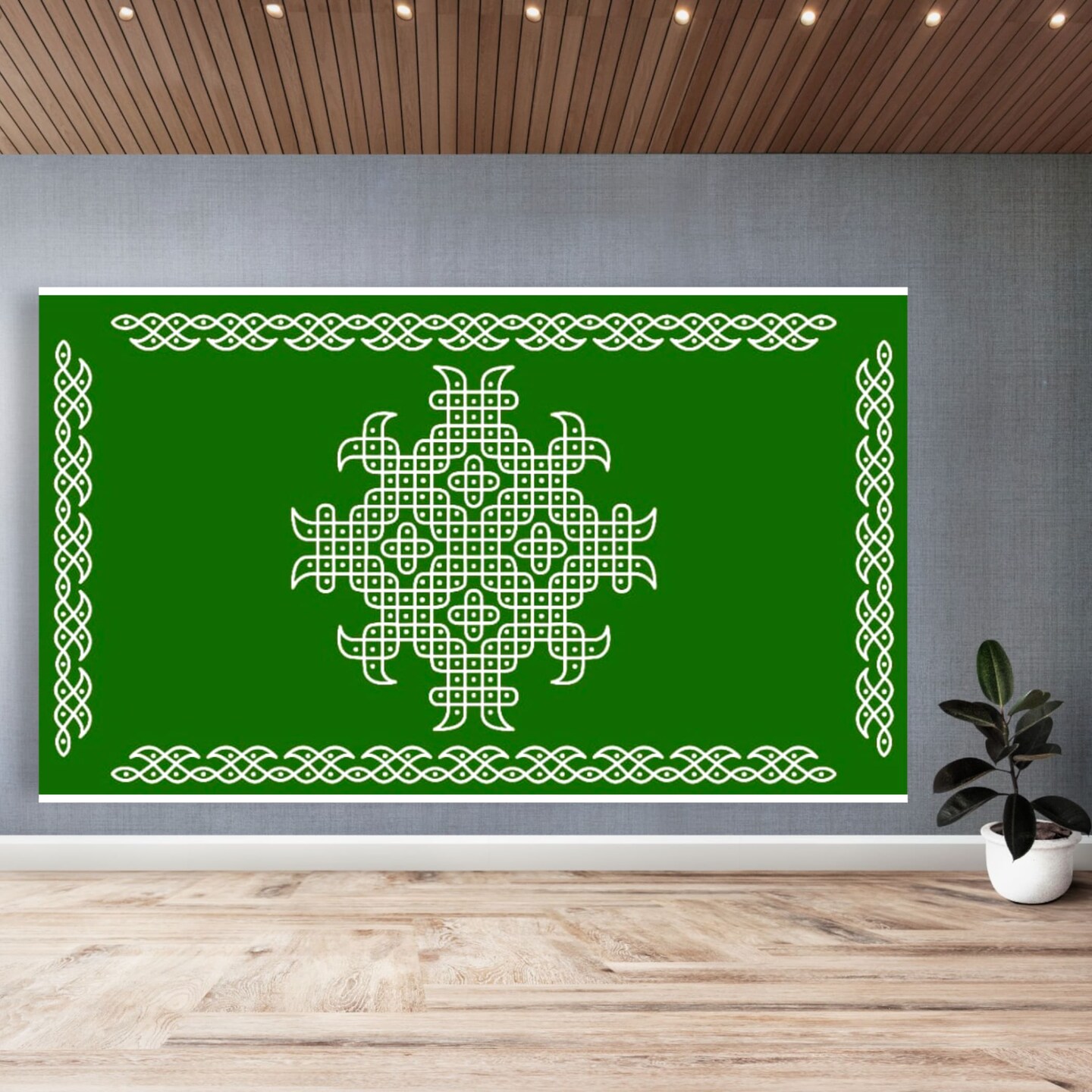 Indian Traditional Kolam Rangoli Cloth Backdrop Photo Decor Banner Pooja Room Decor Dot Kolam Backdrop for Diwali Ganesha Puja Wedding Housewarming Gift