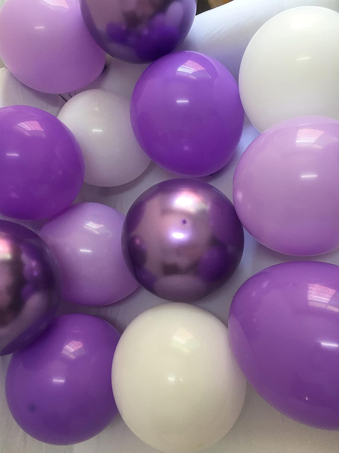 Latex Balloons White Lavender Purple&#x2013; Gradient Purple color Balloons for Baby Shower Birthday Girl Wedding Anniversary Party Decorations (Voilet + Light Purple)