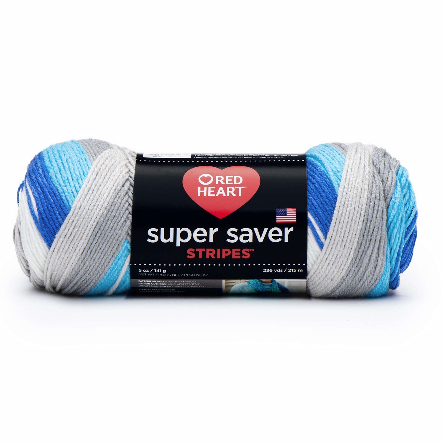 Red Heart Super Saver Yarn-Calm Stripe