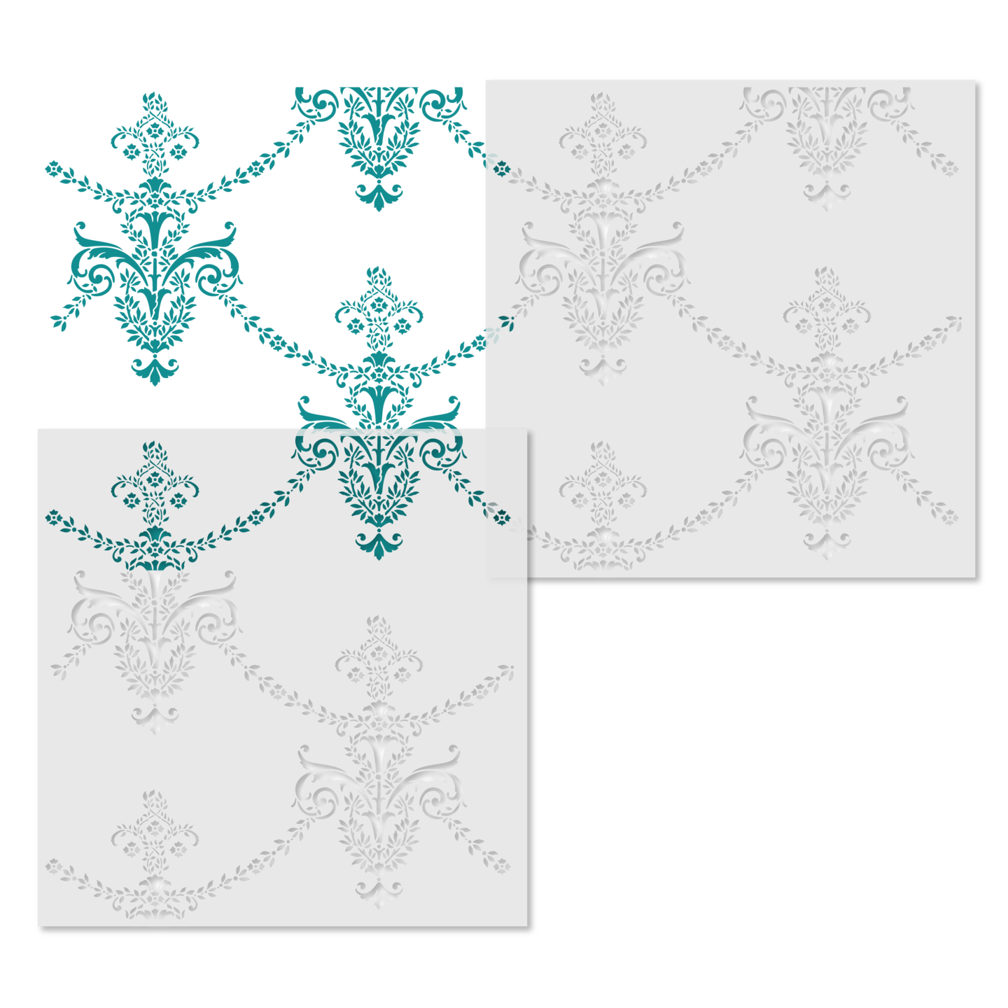 Petite Antique Wallpaper Wall Stencil | 3689 by Designer Stencils | Pattern Stencils | Reusable Stencils for Painting | Safe &#x26; Reusable Template for Wall Decor | Try This Stencil Instead of a Wallpaper | Easy to Use &#x26; Clean Art Stencil Pattern