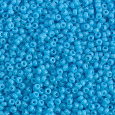 Miyuki 11 Round Seed Bead, 11-413, Op Turquoise Blue, 13 grams