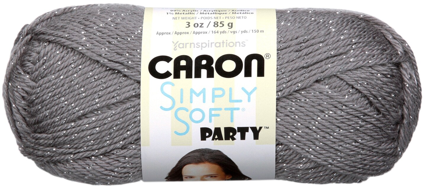 Caron Simply Soft Party Yarn-Platinum Sparkle | Michaels