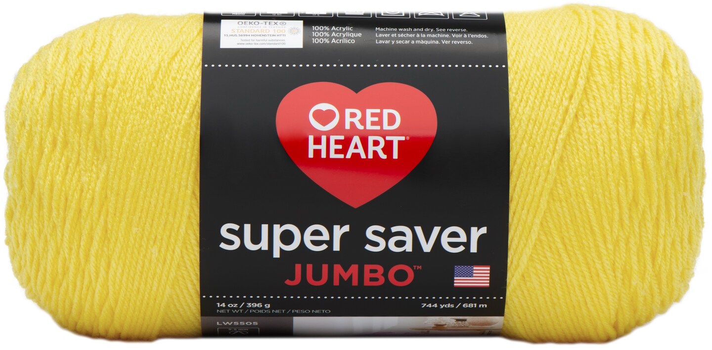 Red Heart Super Saver Jumbo Yarn-Bright Yellow | Michaels