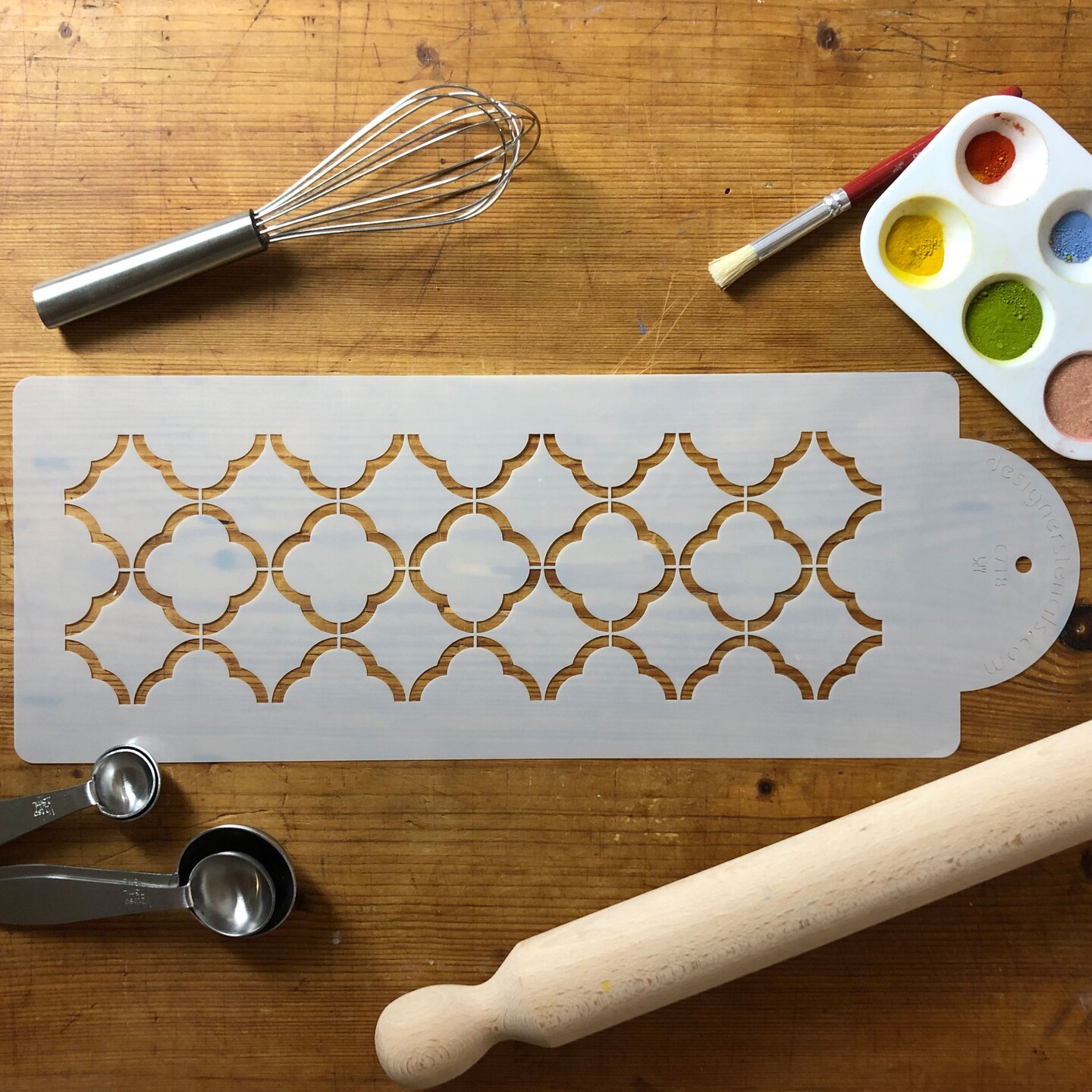 Quatrefoil Outline Cake Stencil | C718 by Designer Stencils | Cake Decorating Tools |