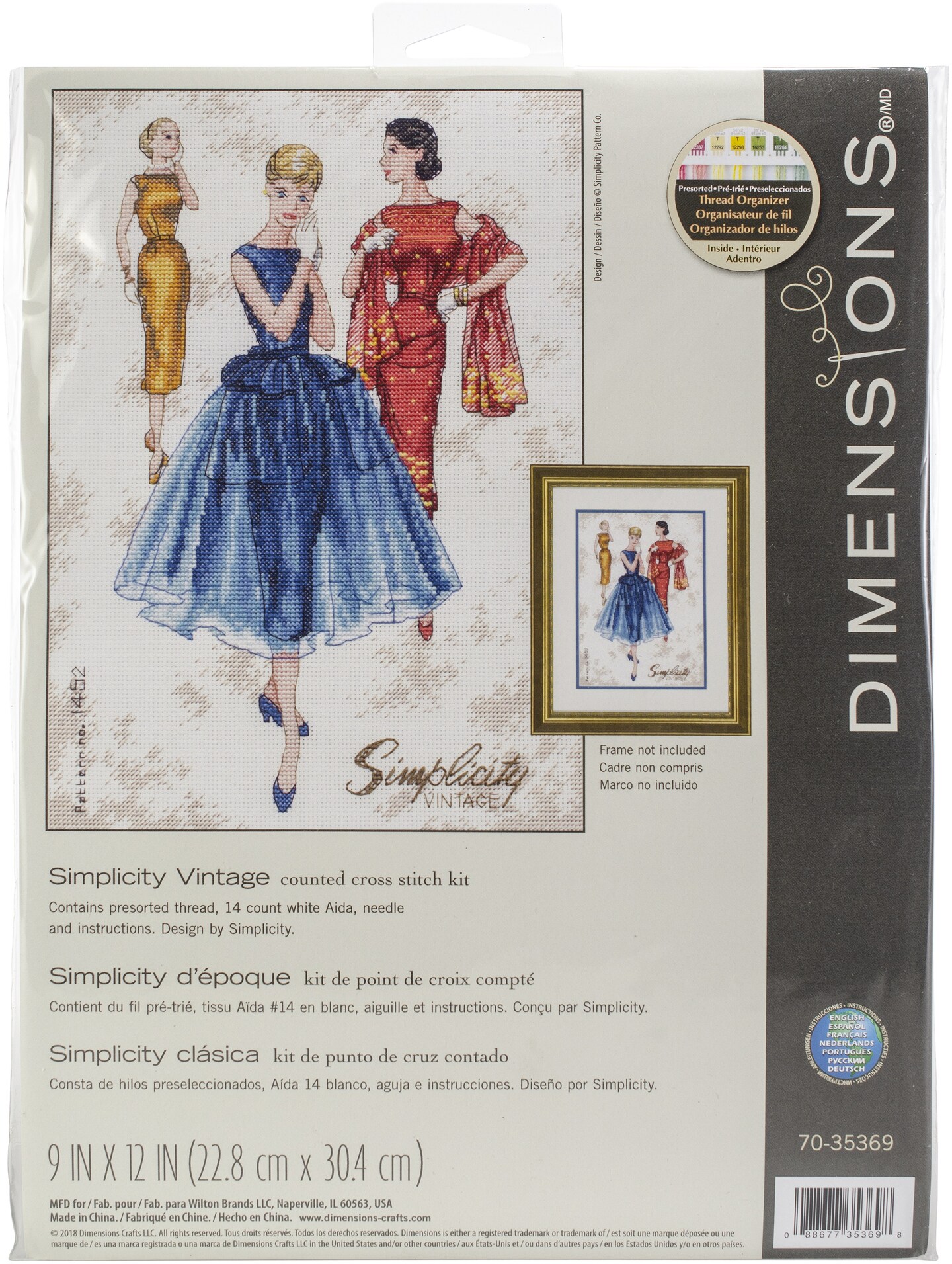 Dimensions Counted Cross Stitch Kit 9&#x22;X12&#x22;-Simplicity Vintage