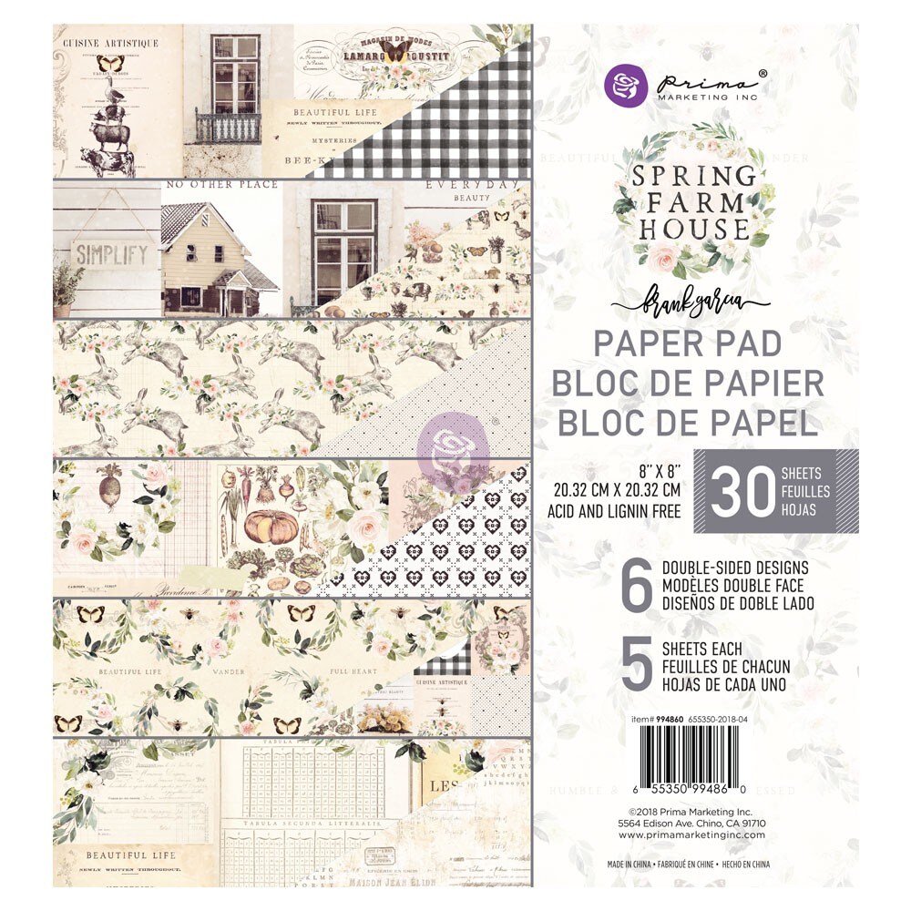 Prima Marketing Inc 8x8 Paper Pad Spring Farmhouse 655350994860