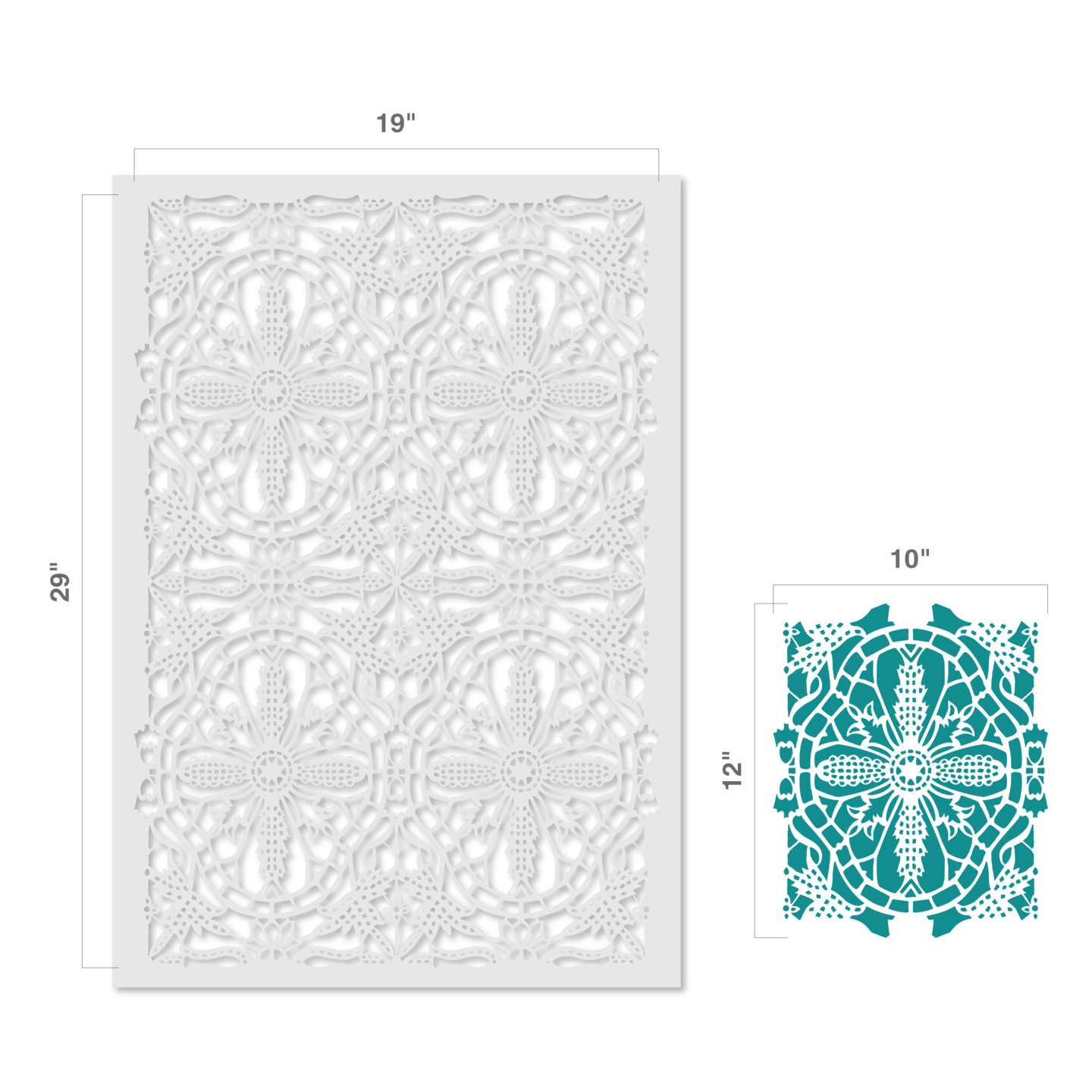 Spanish Lace All Over Wall Stencil | 3706 by Designer Stencils | Pattern Stencils | Reusable Stencils for Painting | Safe &#x26; Reusable Template for Wall Decor | Try This Stencil Instead of a Wallpaper | Easy to Use &#x26; Clean Art Stencil Pattern