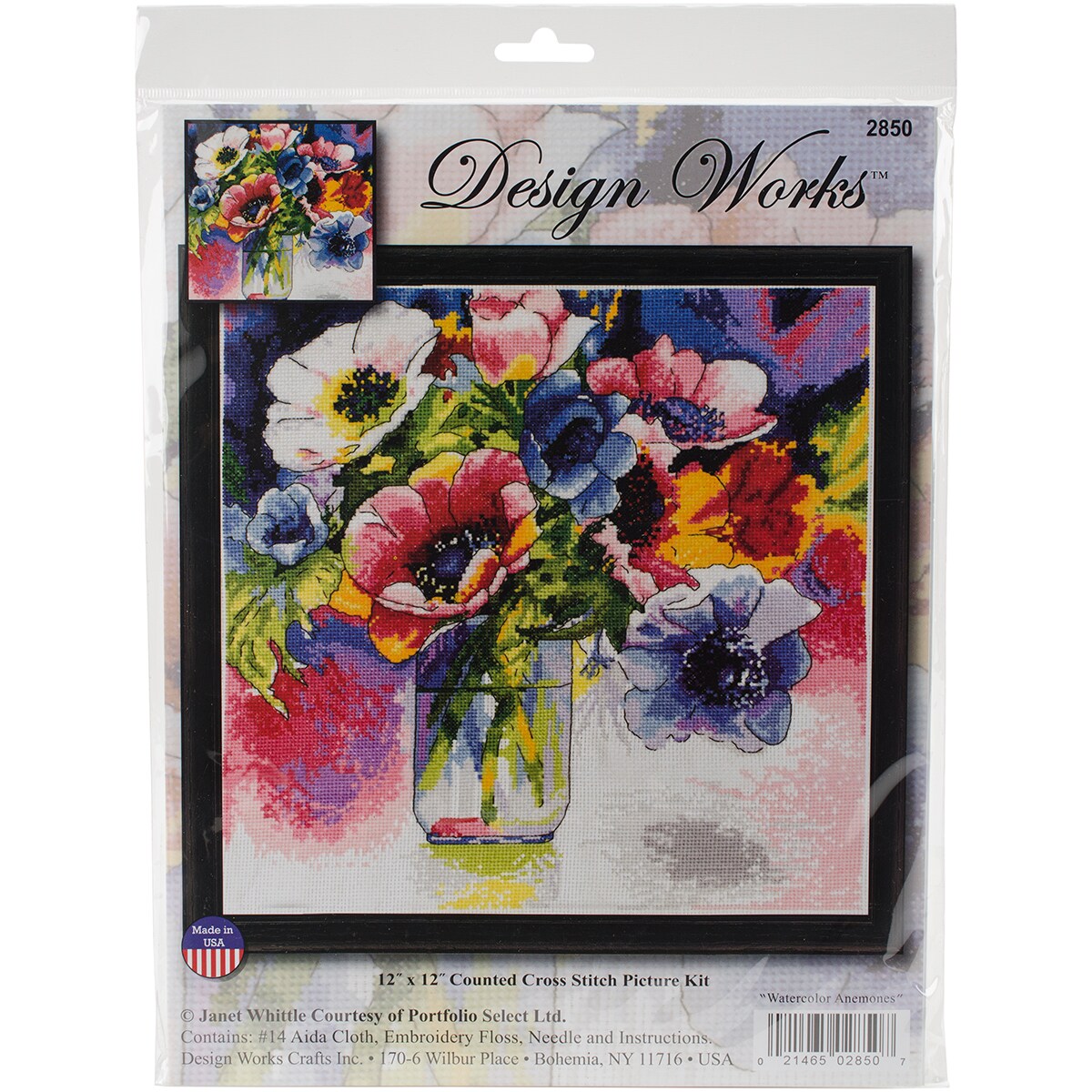 Design Works Counted Cross Stitch Kit 10"X14"Watercolor Anemonies (14