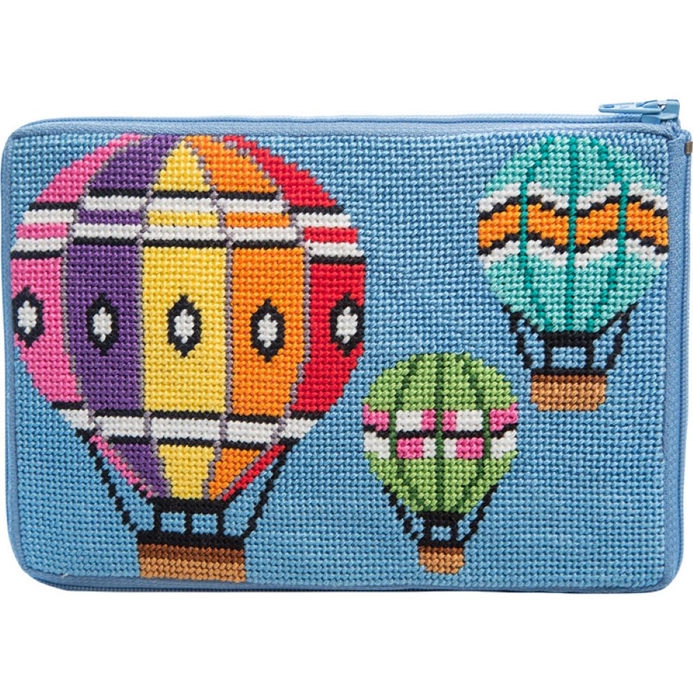 Stitch &#x26; Zip Needlepoint Purse Kit- Balloons in Flight