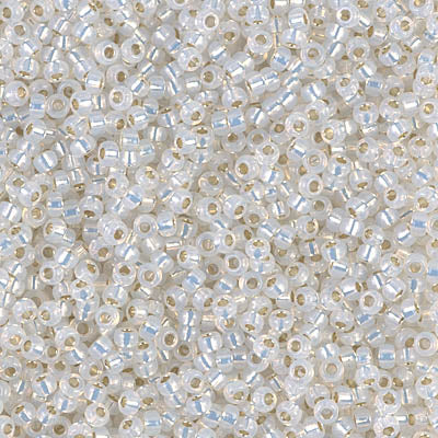 Miyuki 11 Round Seed Bead, 11-551, Gilt Lined White Opal, 13 grams