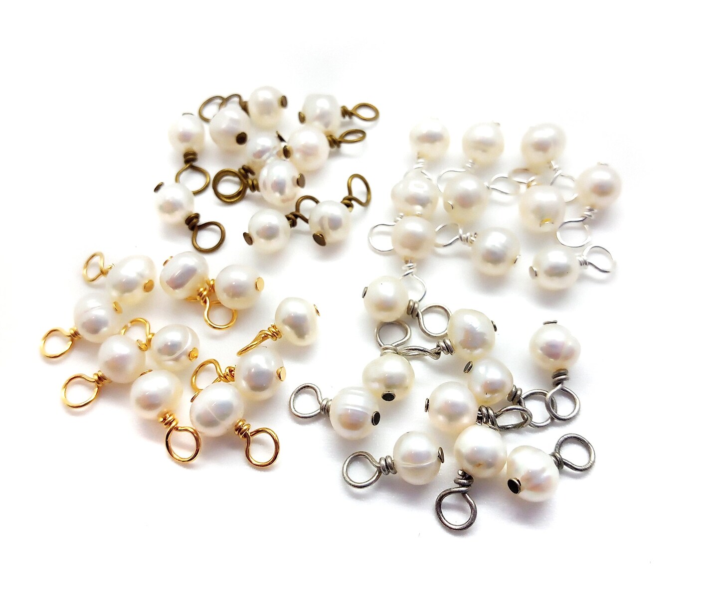 Dainty Freshwater Pearl Charms with Your Choice of Wire, 10 pieces, Adorabilities