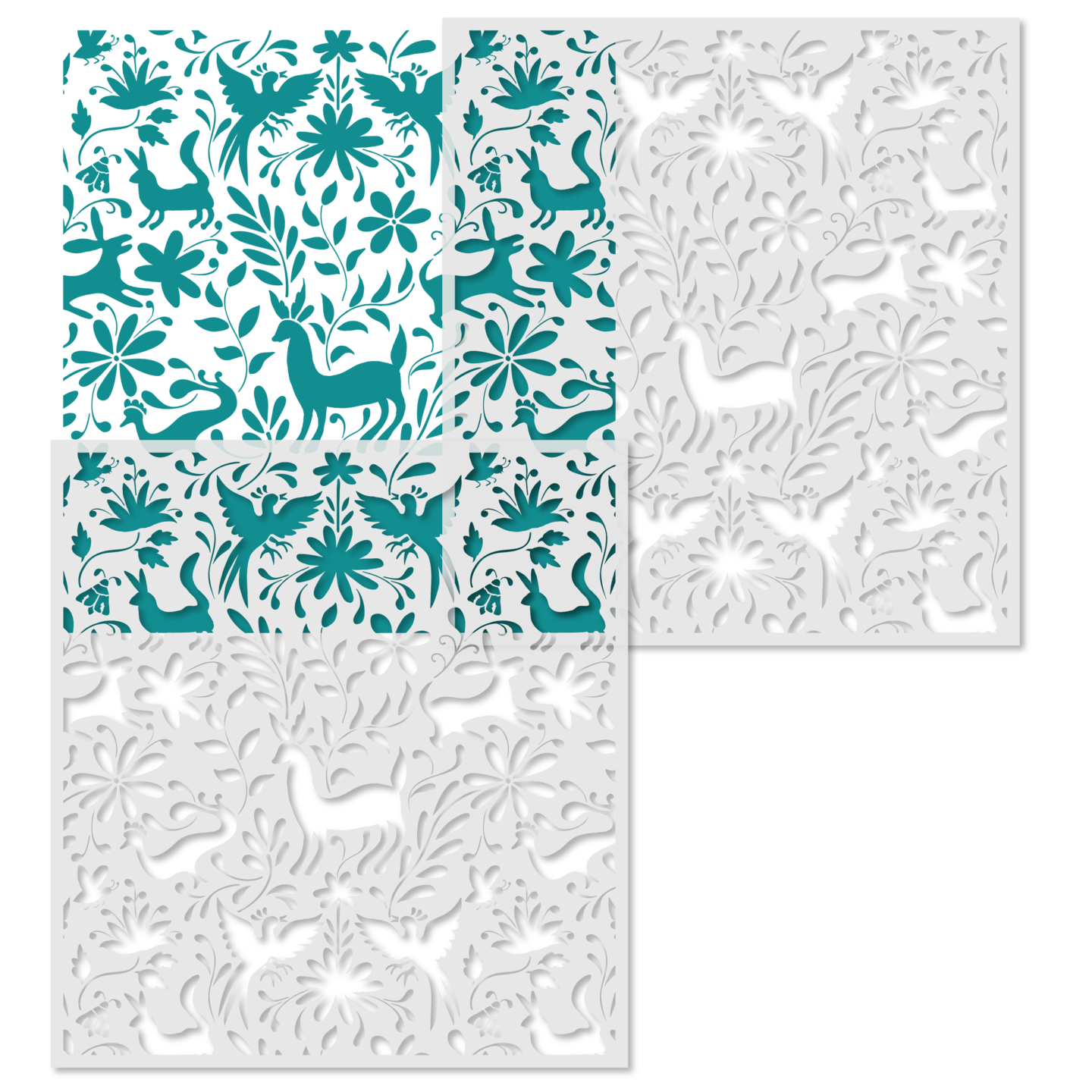 Otomi Animals All Over Wall Stencil | 3753 by Designer Stencils | Pattern Stencils |