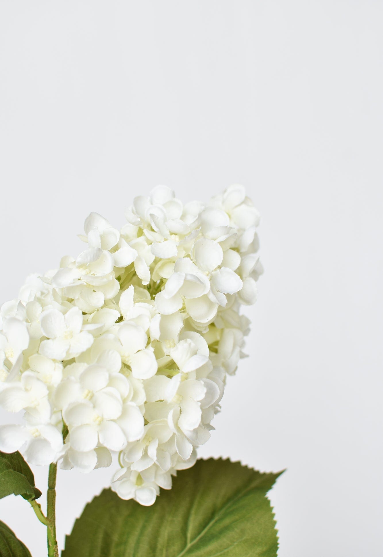 28&#x22; Faux Cone Hydrangea Stem White