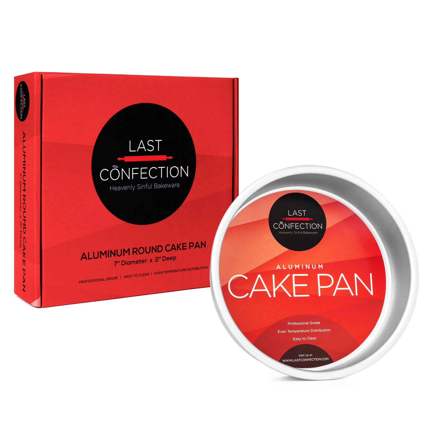 Last Confection Round Cake Pans, Anodized Aluminum Cake Pan Baking Tin Mold, Professional Bakeware