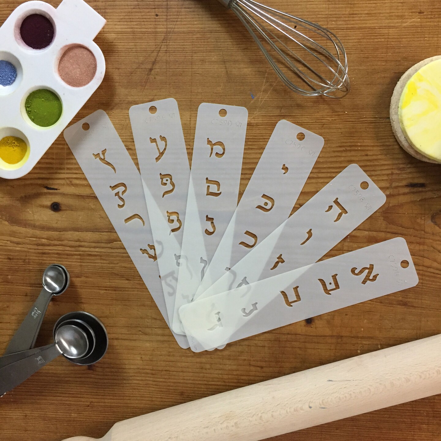 Small Hebrew Letter Cake Stencil Set | C759 by Designer Stencils | Cake Decorating Tools |