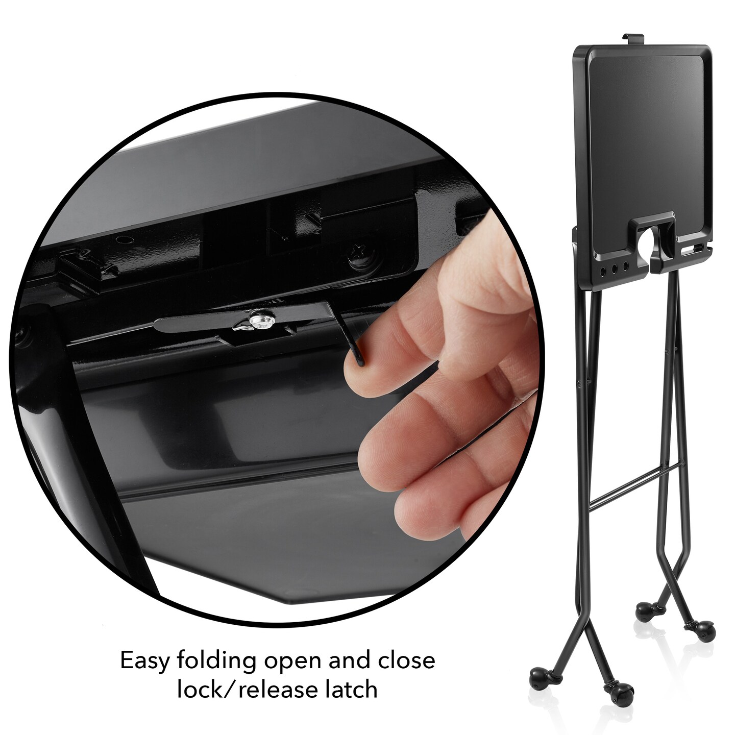 Saloniture Rolling Salon Coloring Tray - Folding Hair Stylist Color Cart with Drawer and Magnetic Bowls, Black