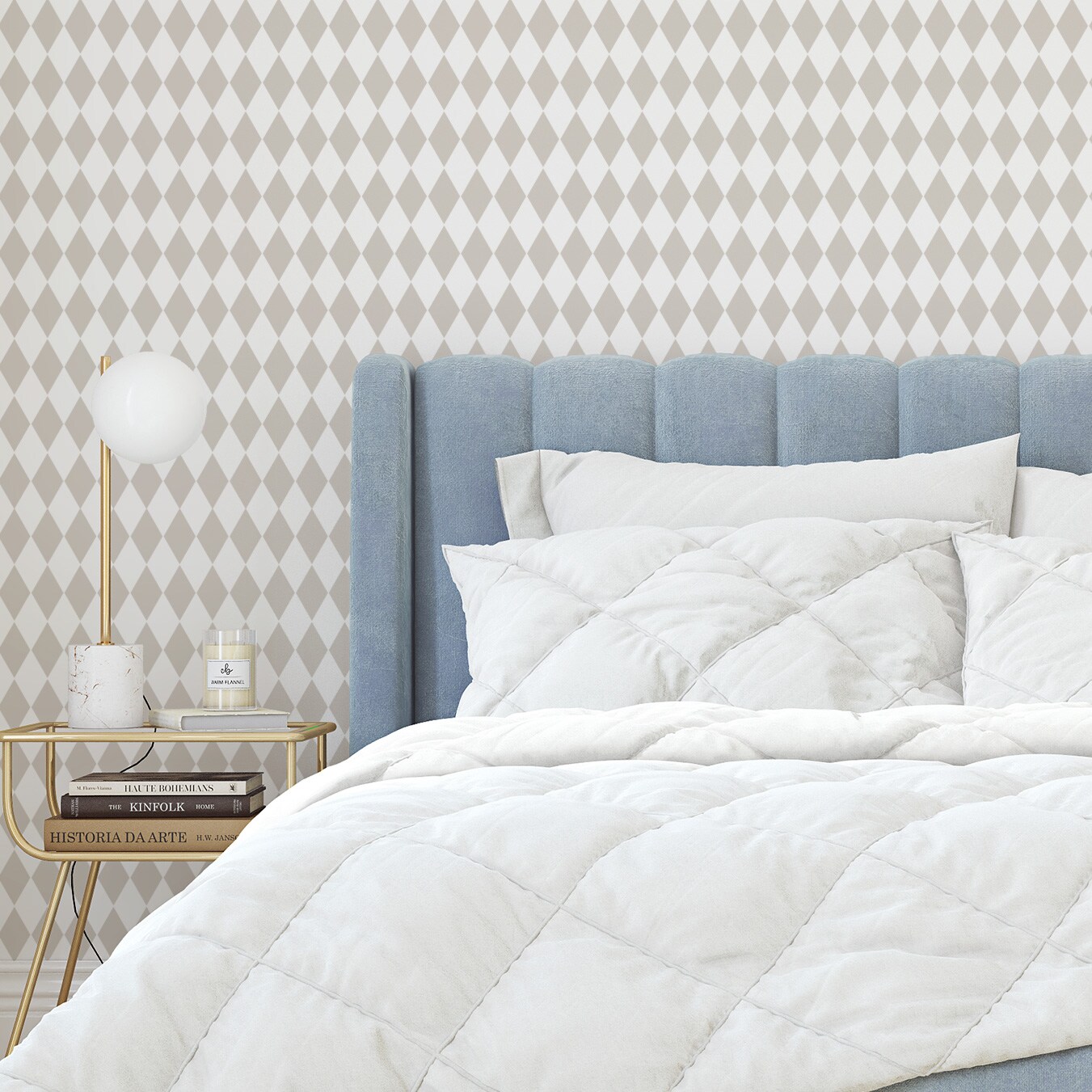 Small Harlequin Wallpaper Design Wall Stencil | 2696 by Designer Stencils | Pattern Stencils | Reusable Stencils for Painting | Safe &#x26; Reusable Template for Wall Decor | Try This Stencil Instead of a Wallpaper | Easy to Use &#x26; Clean