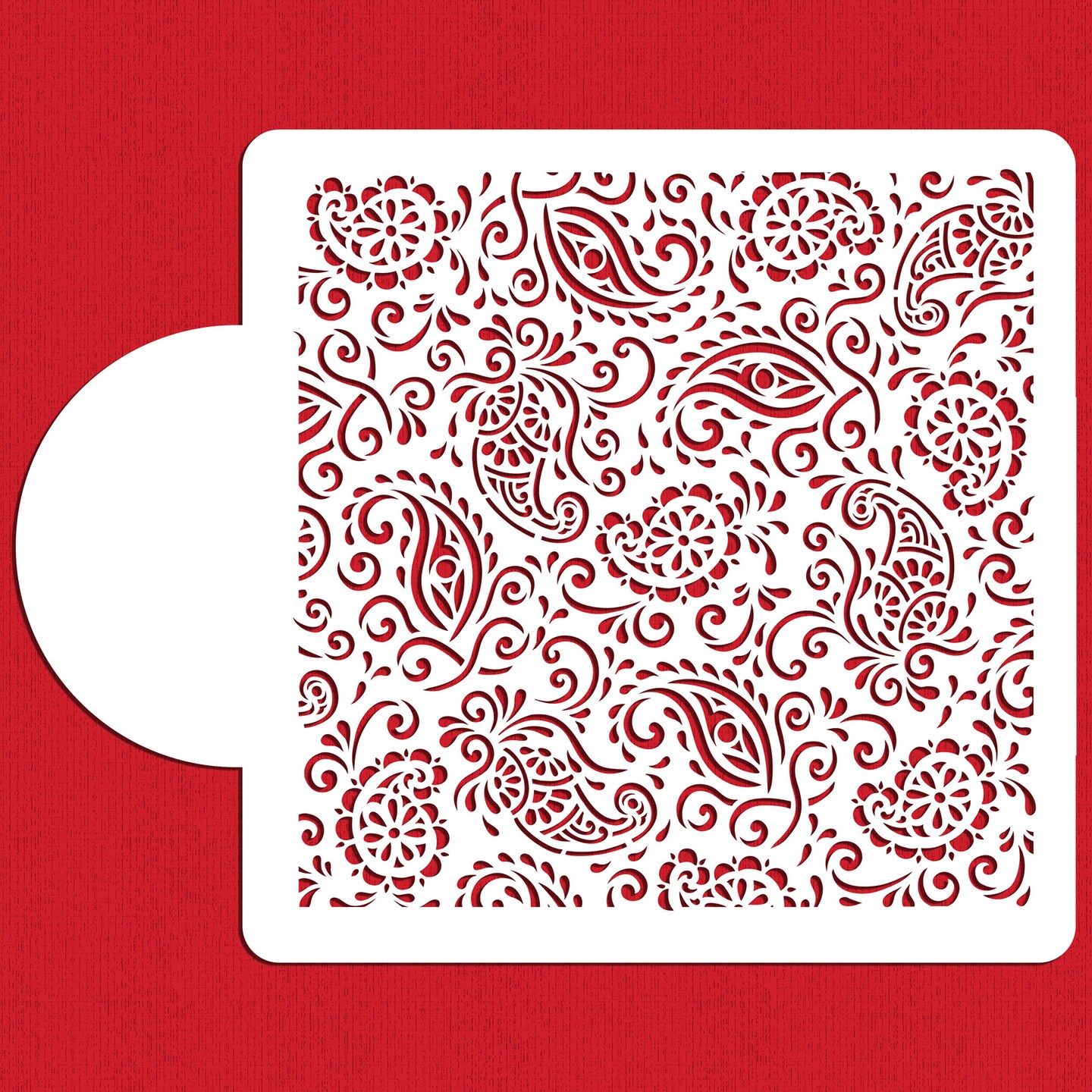 Paisley Henna Miniprint Cake Stencil | C820 by Designer Stencils | Cake Decorating Tools |