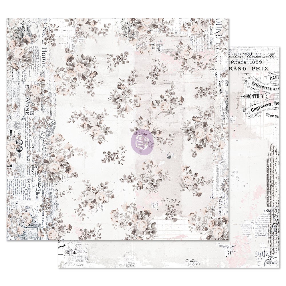 Prima Marketing Inc Prima Marketing Pretty Pale Foiled Dbl-Sided Cardstock 12"x1-Seasons Of Love, Multi 655350848859