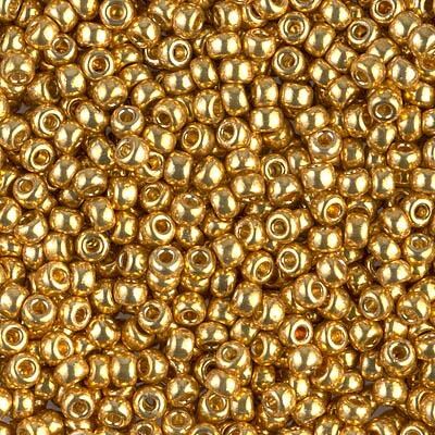 Miyuki 8 Round Seed Bead, 8-4202, Duracoat Galvanized Gold, 10 grams