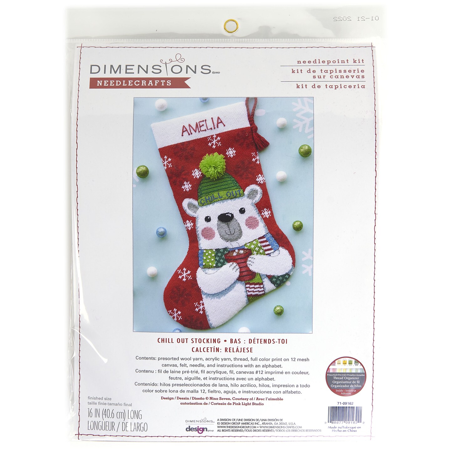 Dimensions Stocking Needlepoint Kit 16&#x22; Long-Chill Out Stitched In Wool &#x26; Yarn