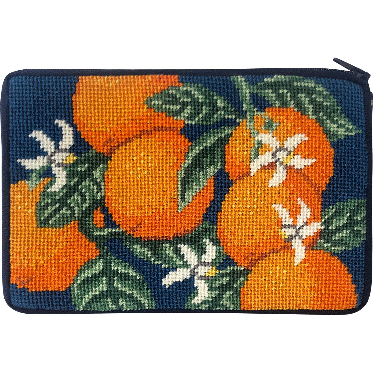 Stitch &#x26; Zip Needlepoint Cosmetic Purse Kit- Oranges