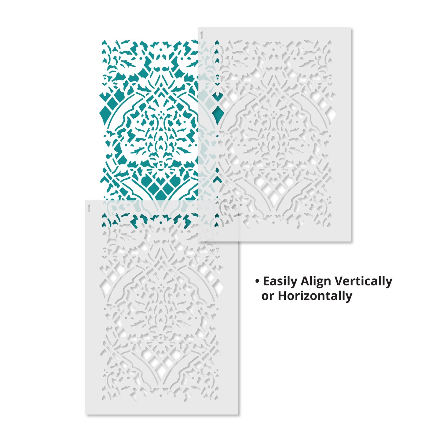 Large Overall Damask Wallpaper Wall Stencil | 2734 by Designer Stencils | Pattern Stencils | Reusable Stencils for Painting | Safe & Reusable Template for Wall Decor | Try This Stencil Instead of a Wallpaper | Easy to Use & Clean Art Stencil Pattern