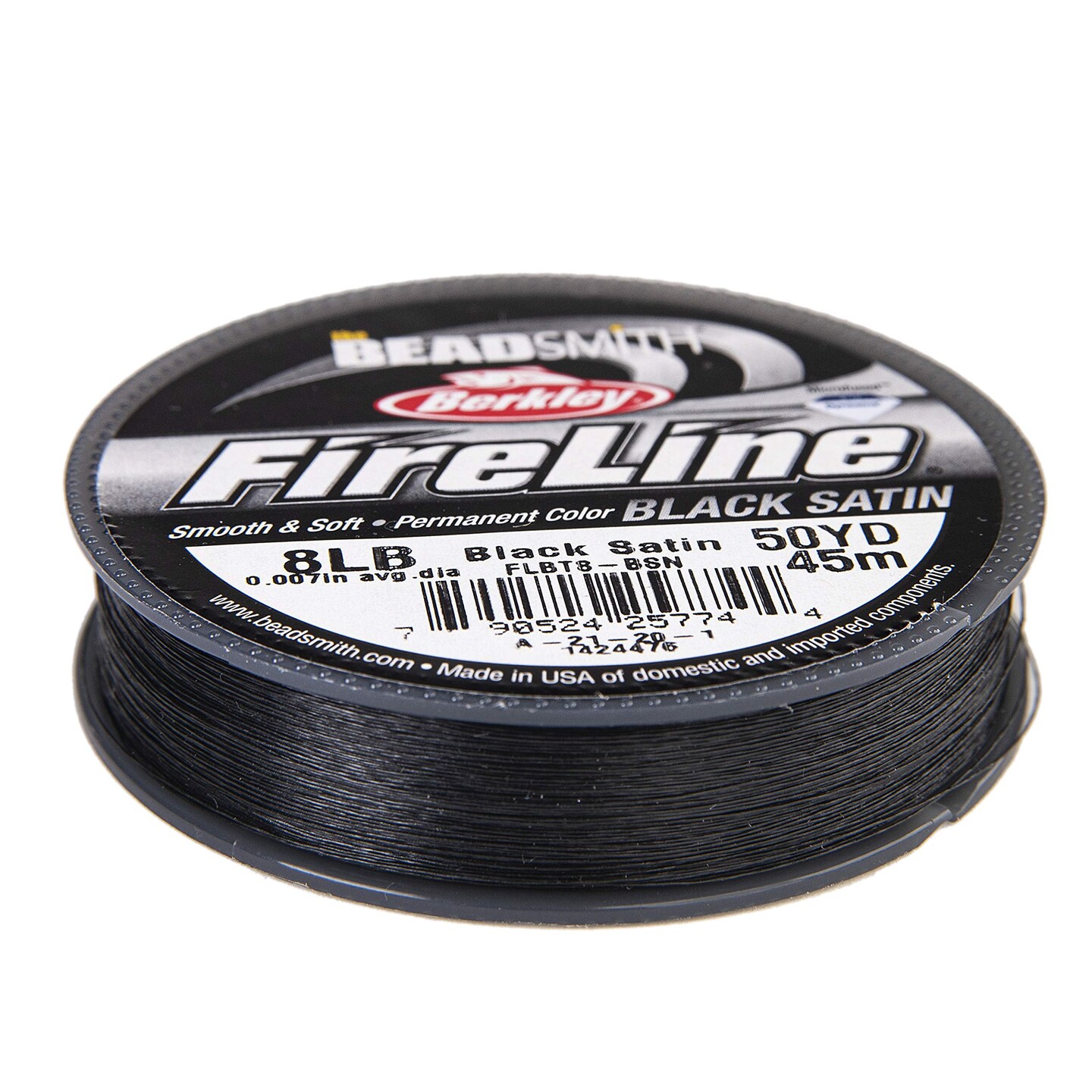 Beadsmith Fireline Braided Bead Thread, 8-Pound, 50 Yards (Black