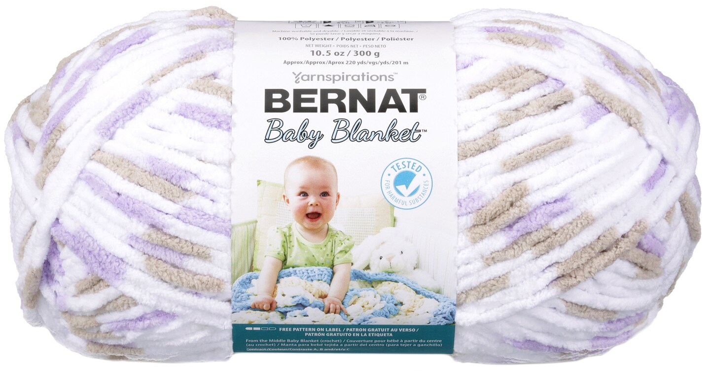 Bernat Baby Blanket Big Ball Yarn-Little Lilac Dove Print