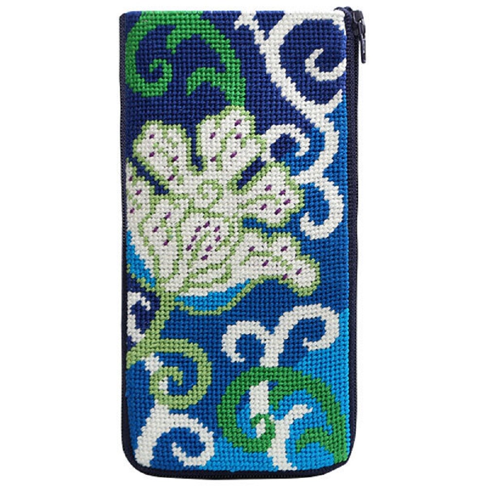 Stitch and Zip Eyeglass Case Needlepoint Kit- White Tulip