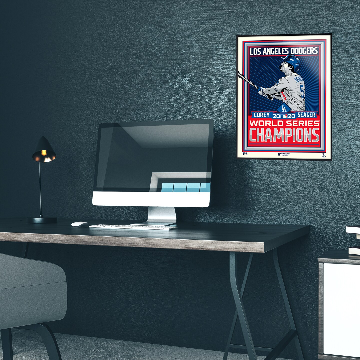 Phenom Gallery Los Angeles Dodgers Corey Seager 2020 World Series Champs 18" x 24" Serigraph