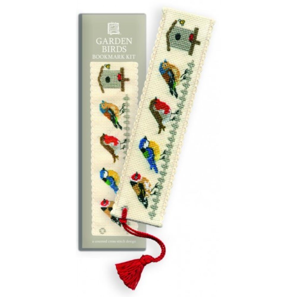 Textile Heritage Counted Cross Stitch Bookmark Kit - Garden Birds