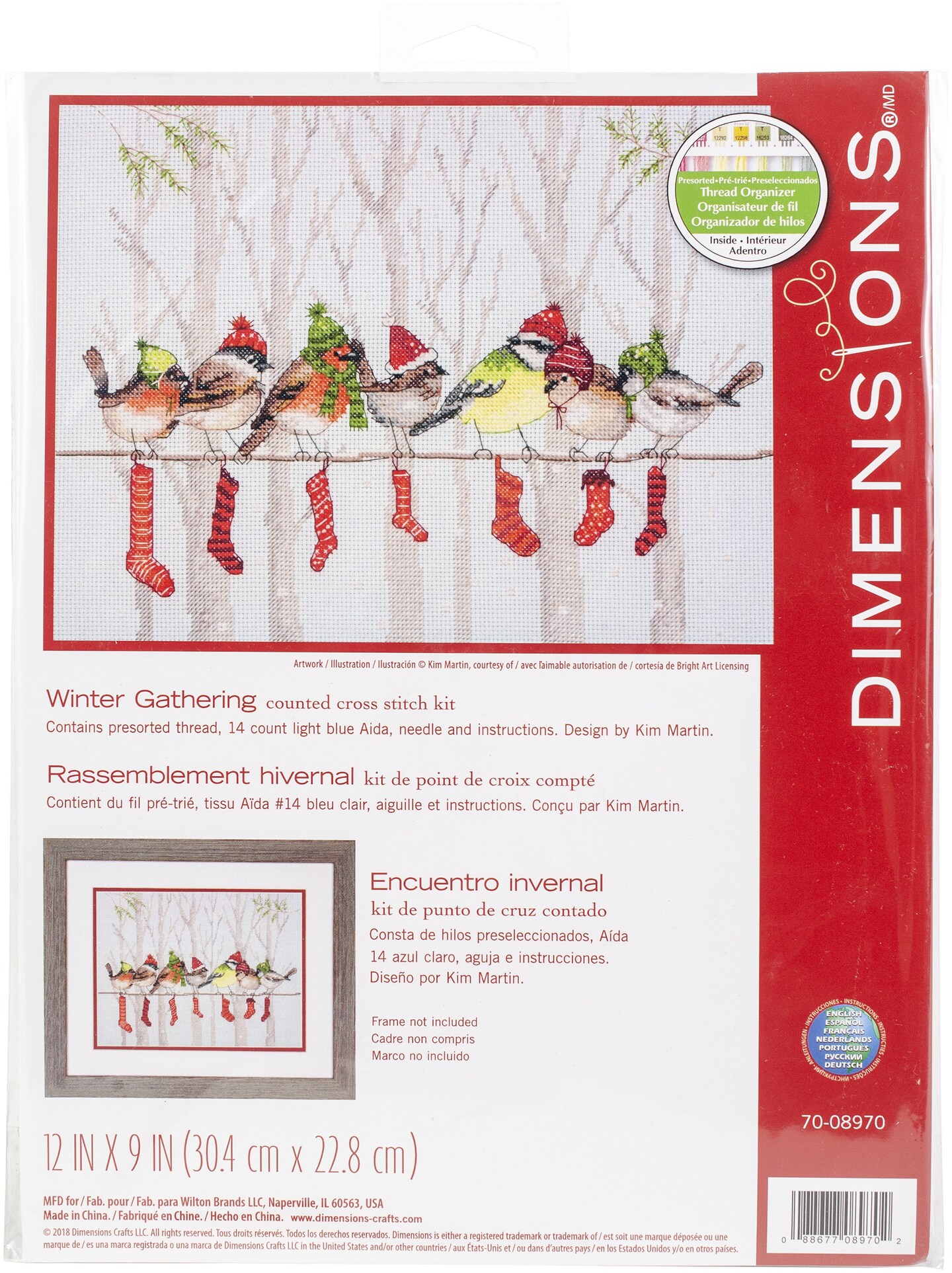 Dimensions Counted Cross Stitch Kit 12X9-Winter Gathering (14 Count)