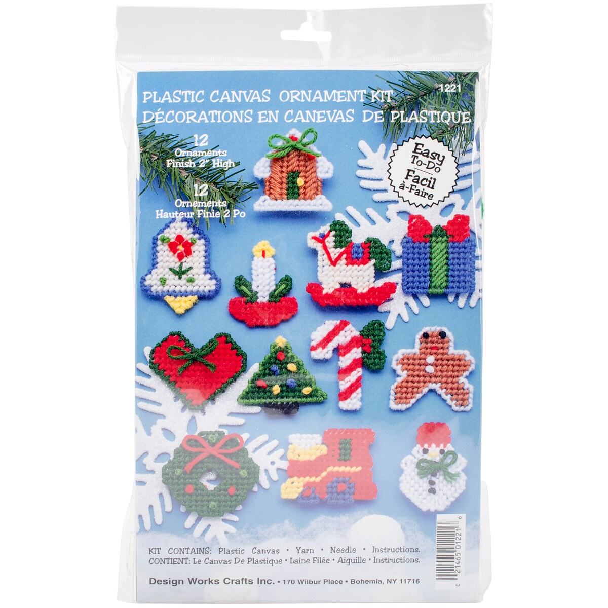 Design Works Plastic Canvas Ornament Kit 2&#x22; Set of 12-Country Christmas