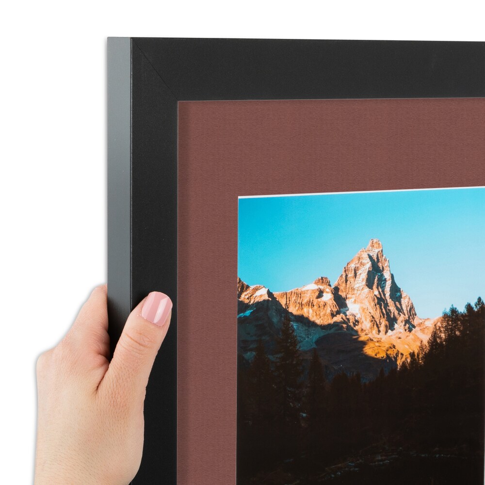 ArtToFrames Collage Photo Picture Frame with 4 - 4x6 inch Openings, Framed in Black with Over 62 Mat Color Options and Regular Glass (CSM-3926-2)